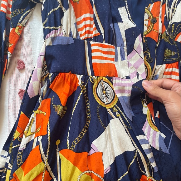 MAEVE ANTHROPOLOGIE NAVY MARIN DRESS - Picture 4 of 8